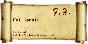 Fai Harald névjegykártya